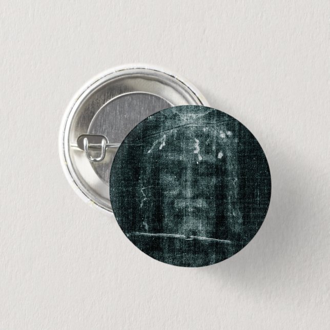 Shroud of Turin (Turin Shroud) Jesus Christ Face Button (Front & Back)