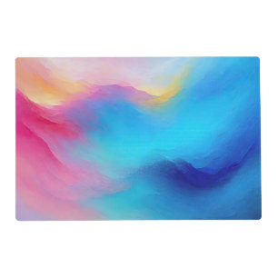 “Shroudglen” Pink and Blue Landscape Seascape. Placemat