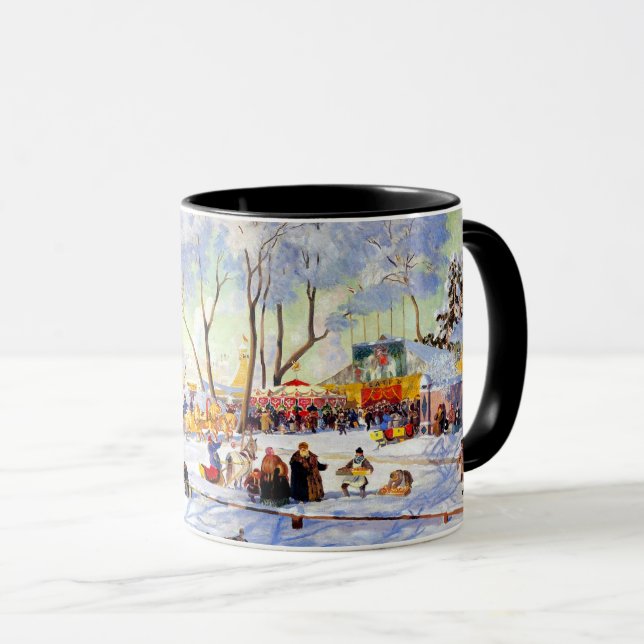 "Shrove-Tide". Russian Art Christmas Gift Mug (Front Right)