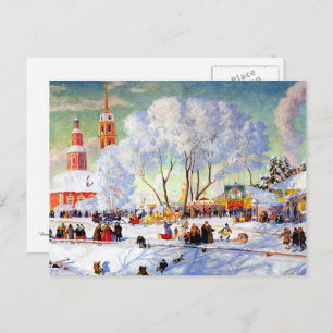 "Shrovetide" by Boris Kustodiev,Fine Art Postcard