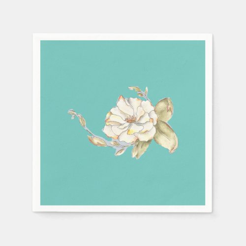 Shrub Rose blue on Paper Napkins