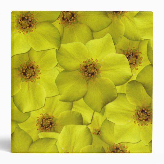 Shrubby Cinquefoil Seamless Pattern 3 Ring Binder (Front)