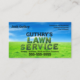 Shrubs Bliss Lawn Service Business Card