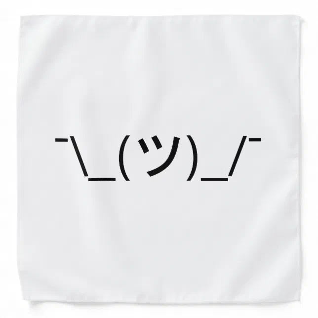 Shrug Emoticon ¯\_(ツ)_/¯ Japanese Kaomoji Bandana | Zazzle