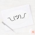 Shrug Emoticon ¯\_(ツ)_/¯ Japanese Kaomoji Oval Sticker | Zazzle