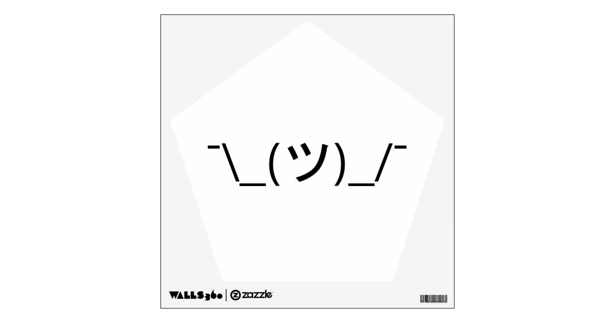 Shrug Emoticon ¯\_(ツ)_/¯ Japanese Kaomoji Wall Sticker | Zazzle