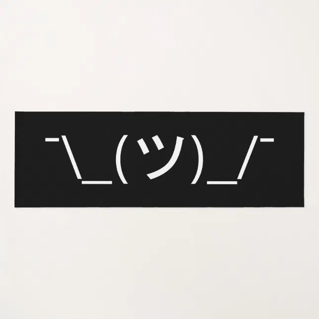 Shrug Emoticon ¯\_(ツ)_/¯ Japanese Kaomoji Yoga Mat | Zazzle