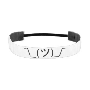 Shrug Emoticon ¯\_(ツ)_/¯ Japanese Kaomoji Athletic Headband