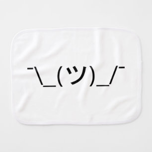 Shrug Emoticon ¯\_(ツ)_/¯ Japanese Kaomoji Baby Burp Cloth