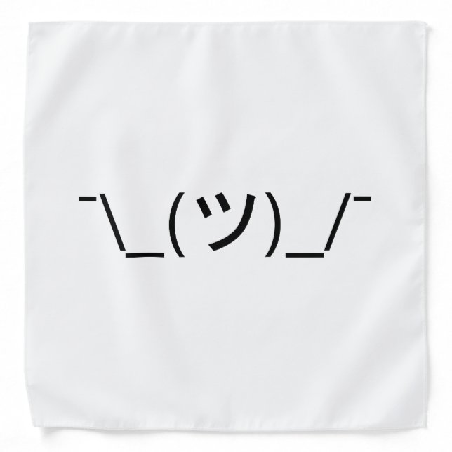 Shrug Emoticon ¯\_(ツ)_/¯ Japanese Kaomoji Bandana (Front)