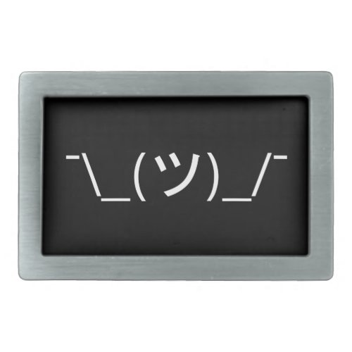 Shrug Emoticon _ツ_ Japanese Kaomoji Belt Buckle