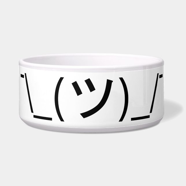 Shrug Emoticon ¯\_(ツ)_/¯ Japanese Kaomoji Bowl (Front)