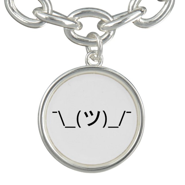 Shrug Emoticon ¯\_(ツ)_/¯ Japanese Kaomoji Bracelet (Design)