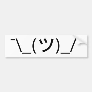 Shrug Emoticon ¯\_(ツ)_/¯ Japanese Kaomoji Bumper Sticker