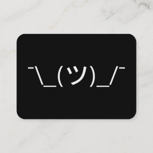 Shrug Emoticon ¯\_(ツ)_/¯ Japanese Kaomoji Business Card