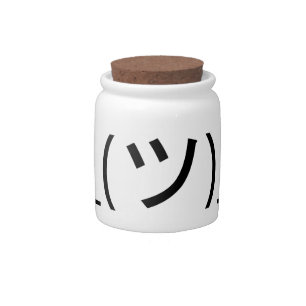 Shrug Emoticon ¯\_(ツ)_/¯ Japanese Kaomoji Candy Jar