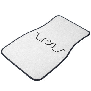 Shrug Emoticon ¯\_(ツ)_/¯ Japanese Kaomoji Car Floor Mat