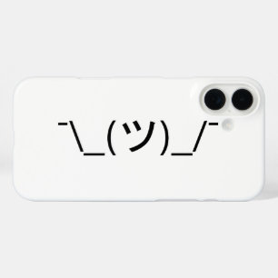 Shrug Emoticon ¯\_(ツ)_/¯ Japanese Kaomoji iPhone 16 Plus Case