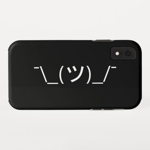 Shrug Emoticon _ツ_ Japanese Kaomoji iPhone XR Case
