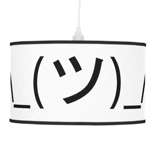 Shrug Emoticon _ツ_ Japanese Kaomoji Ceiling Lamp