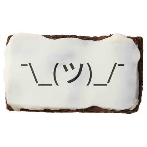 Shrug Emoticon _ツ_ Japanese Kaomoji Chocolate Brownie