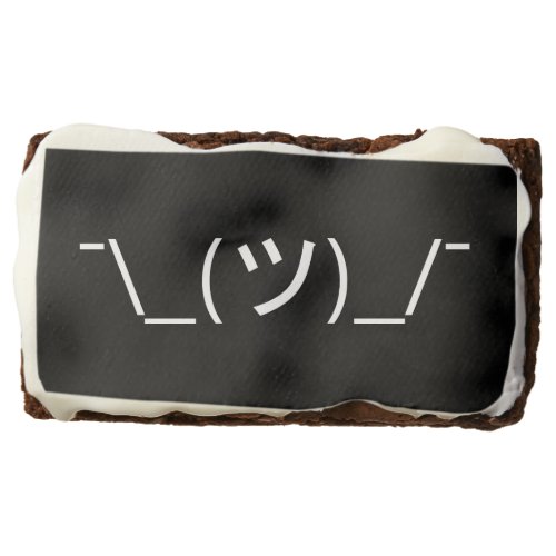 Shrug Emoticon _ツ_ Japanese Kaomoji Chocolate Brownie