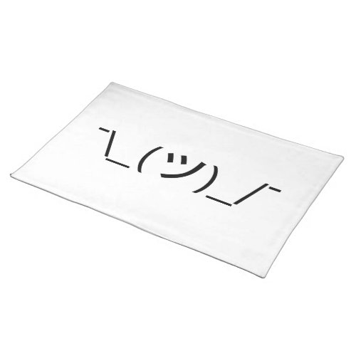 Shrug Emoticon _ツ_ Japanese Kaomoji Cloth Placemat