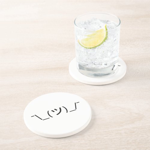 Shrug Emoticon _ツ_ Japanese Kaomoji Coaster