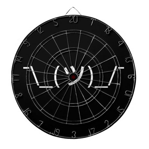 Shrug Emoticon _ツ_ Japanese Kaomoji Dartboard With Darts