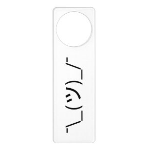 Shrug Emoticon ¯\_(ツ)_/¯ Japanese Kaomoji Door Hanger