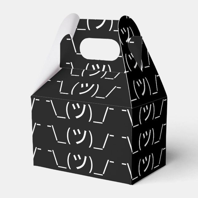 Shrug Emoticon ¯\_(ツ)_/¯ Japanese Kaomoji Favor Boxes (Front Side)
