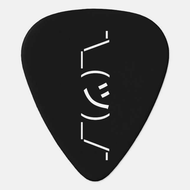 Shrug Emoticon ¯\_(ツ)_/¯ Japanese Kaomoji Guitar Pick (Front)