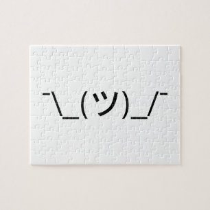 Shrug Emoticon ¯\_(ツ)_/¯ Japanese Kaomoji Jigsaw Puzzle