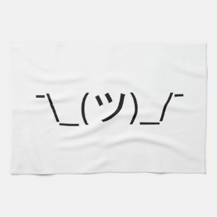 Shrug Emoticon ¯\_(ツ)_/¯ Japanese Kaomoji Kitchen Towel