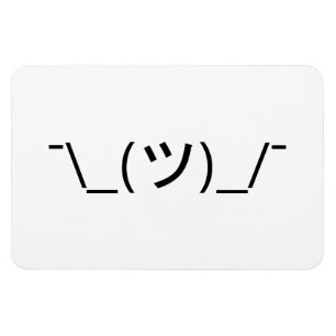 Shrug Emoticon ¯\_(ツ)_/¯ Japanese Kaomoji Magnet