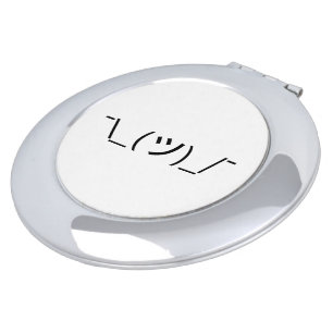 Shrug Emoticon ¯\_(ツ)_/¯ Japanese Kaomoji Mirror For Makeup