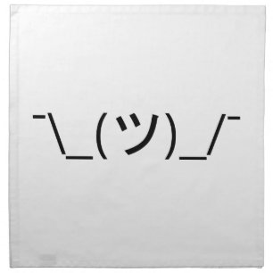 Shrug Emoticon ¯\_(ツ)_/¯ Japanese Kaomoji Napkin