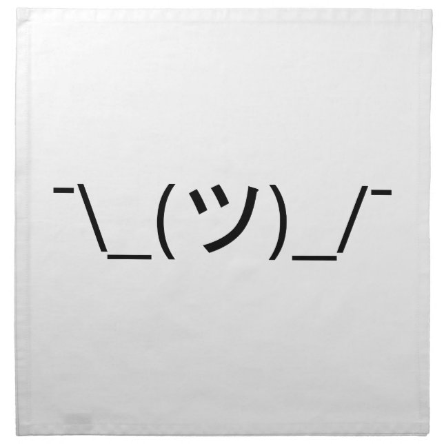 Shrug Emoticon ¯\_(ツ)_/¯ Japanese Kaomoji Napkin (Front)