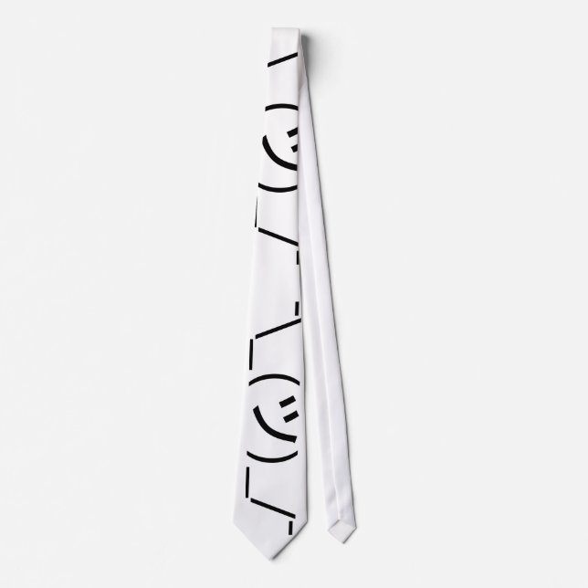 Shrug Emoticon ¯\_(ツ)_/¯ Japanese Kaomoji Neck Tie (Front)