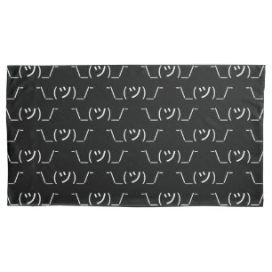 Shrug Emoticon ¯\_(ツ)_/¯ Japanese Kaomoji Pillow Case