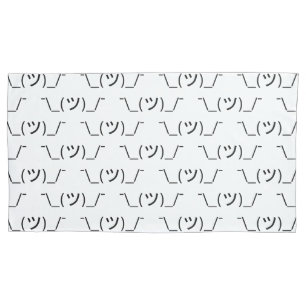 Shrug Emoticon ¯\_(ツ)_/¯ Japanese Kaomoji Pillow Case