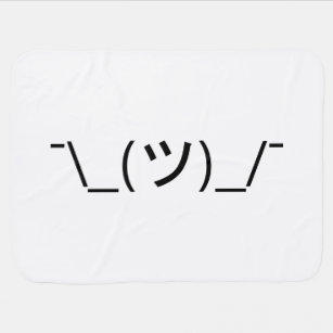 Shrug Emoticon ¯\_(ツ)_/¯ Japanese Kaomoji Receiving Blanket