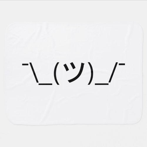 Shrug Emoticon _ツ_ Japanese Kaomoji Receiving Blanket