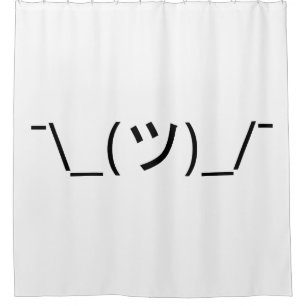 Shrug Emoticon ¯\_(ツ)_/¯ Japanese Kaomoji Shower Curtain