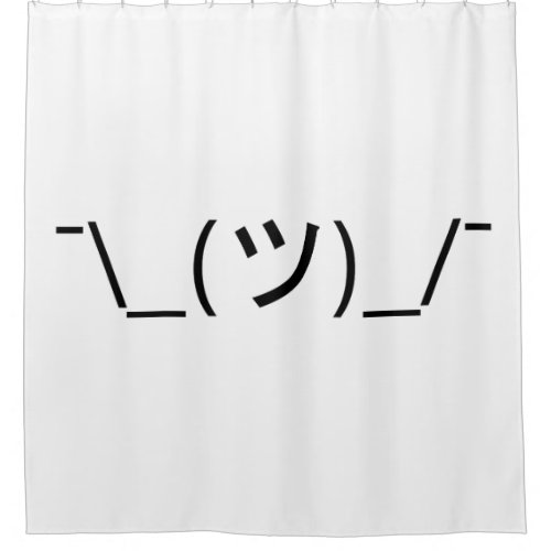 Shrug Emoticon _ツ_ Japanese Kaomoji Shower Curtain