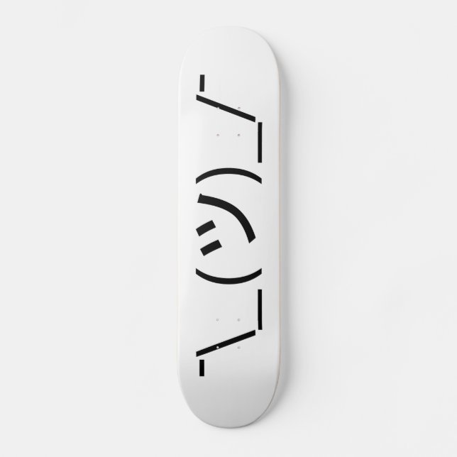 Shrug Emoticon ¯\_(ツ)_/¯ Japanese Kaomoji Skateboard Deck (Front)