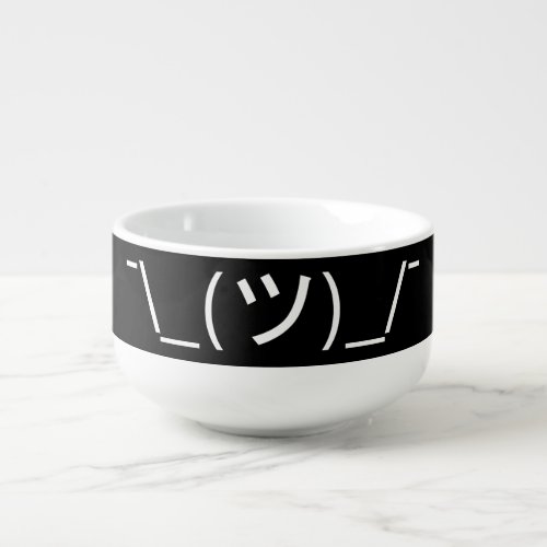 Shrug Emoticon _ツ_ Japanese Kaomoji Soup Mug