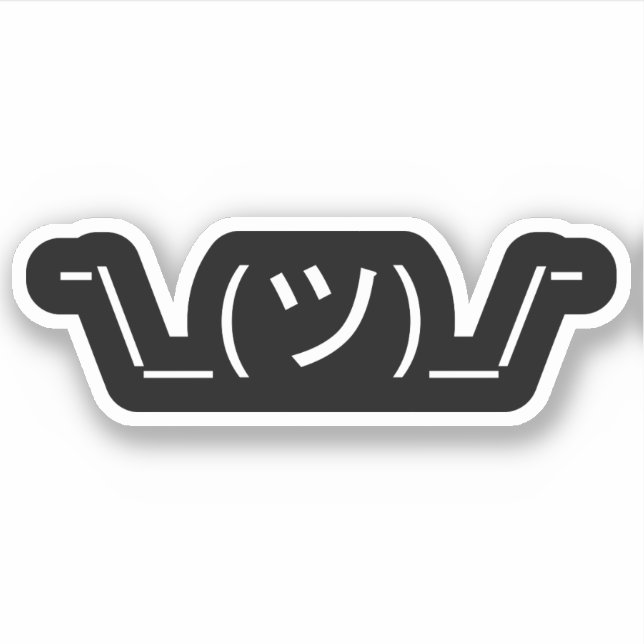 Shrug Emoticon ¯\_(ツ)_/¯ Japanese Kaomoji Sticker (Front)