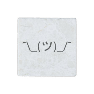 Shrug Emoticon ¯\_(ツ)_/¯ Japanese Kaomoji Stone Magnet