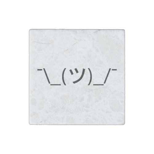 Shrug Emoticon _ツ_ Japanese Kaomoji Stone Magnet